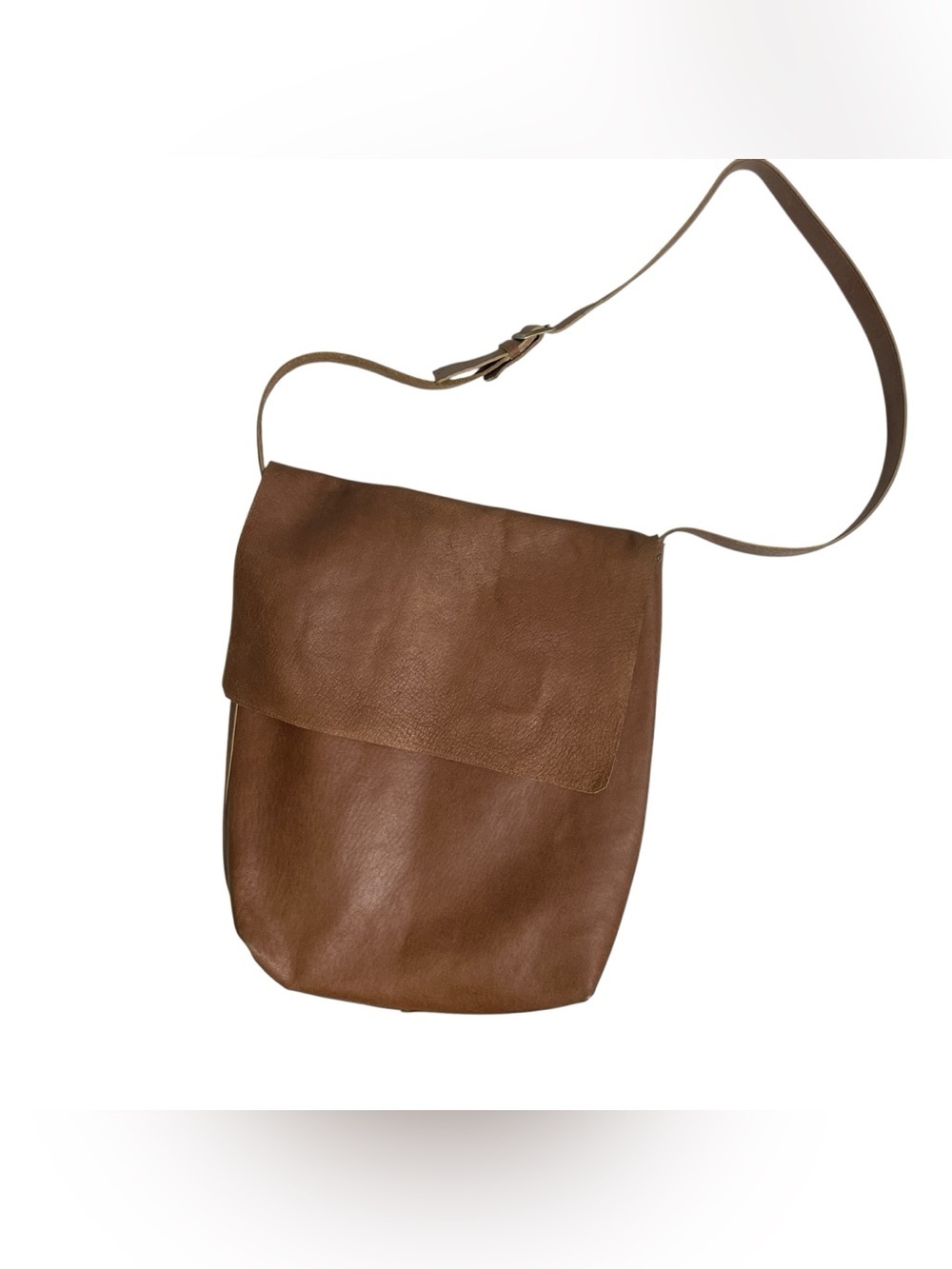 MAYKO Handmade Brown Leather Crossbody Flap Messenger Bag